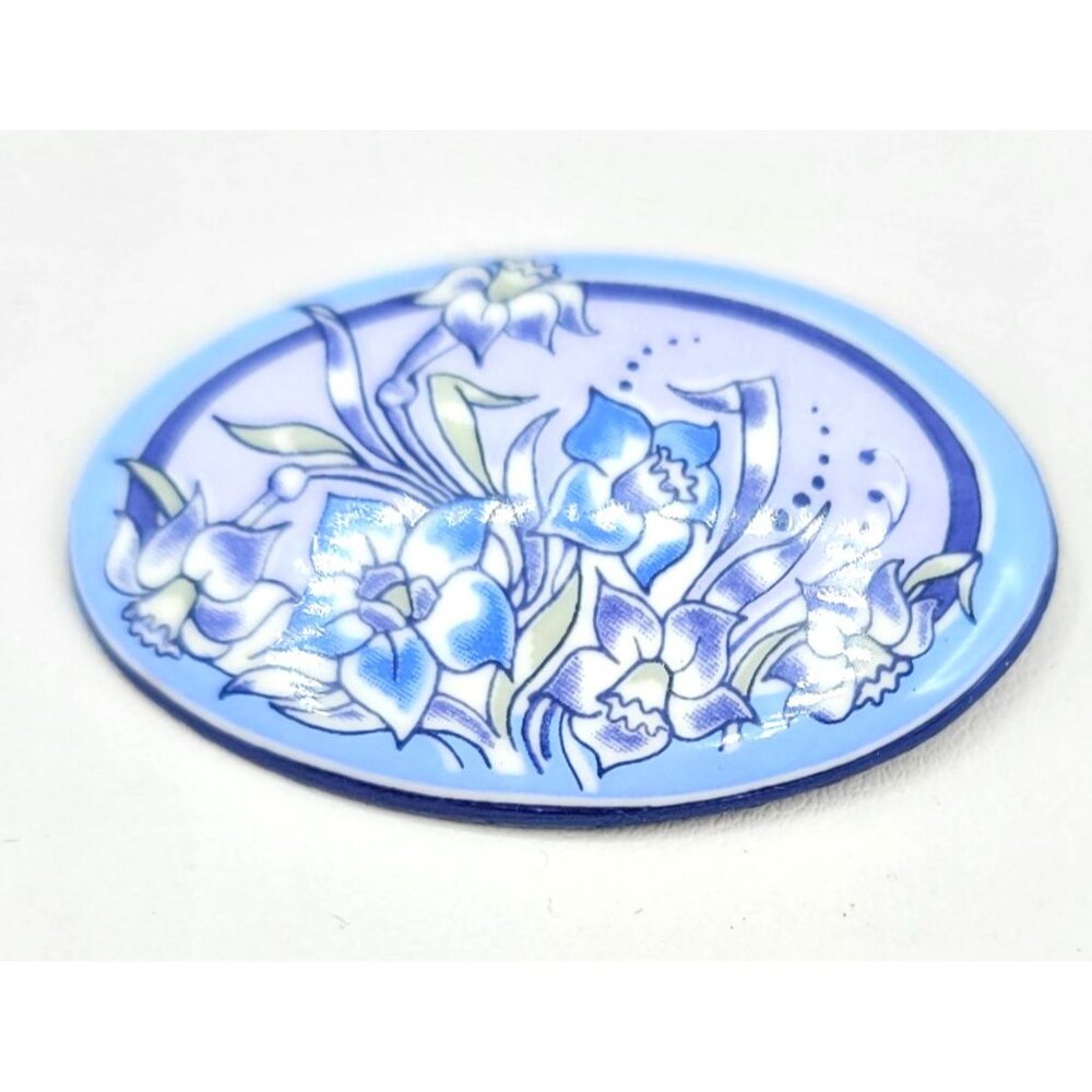 Michaela Frey Porcelain Painted Lily Brooch Pin